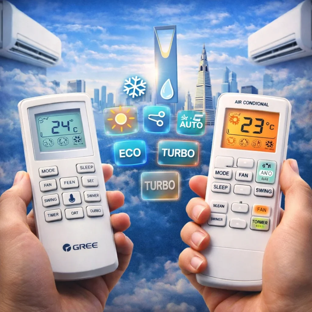 شرح علامات ريموت المكيف