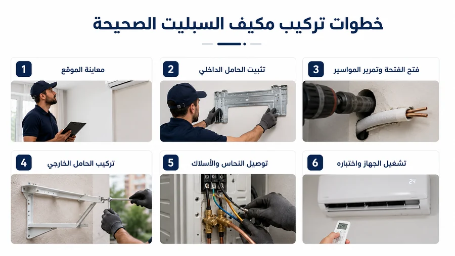 تركيب مكيفات 3 خطوات تركيب مكيف سبليت بالرياض