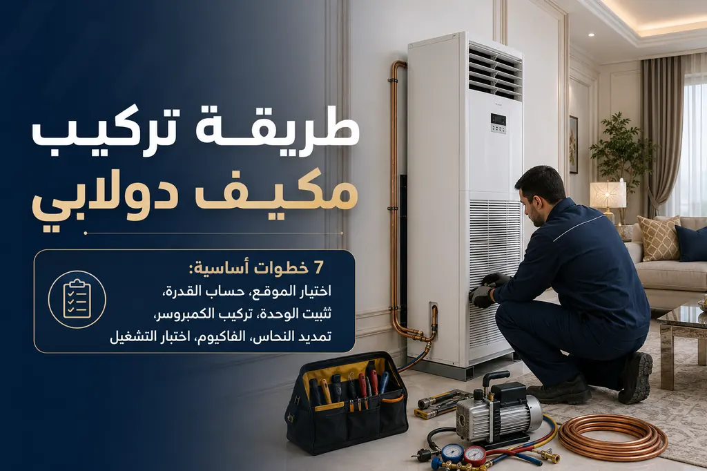 طريقة تركيب مكيف دولابي